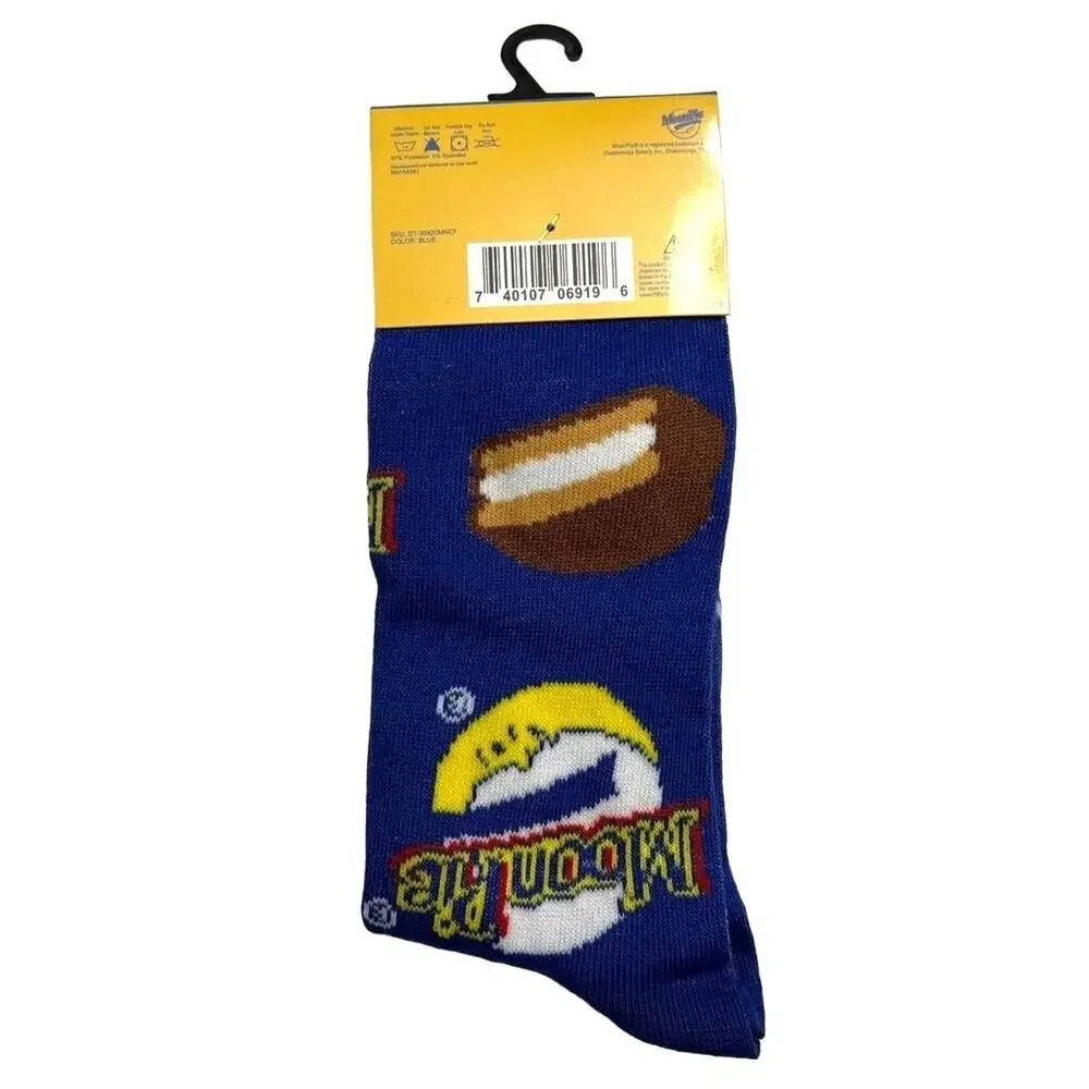 Odd Sox Unisex Moon Pie Retro Novelty Crew 80s 90s Socks Blue Brown